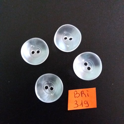 4 boutons en résine blanc - 18mm - bri319