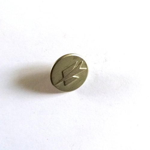 1 bouton en métal argenté (la poste) - ancien - 20mm - 722mp