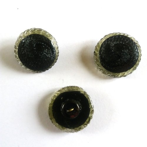 3 boutons en résine noir et transparent - bouton de créateur - ancien - 26mm - 773mp