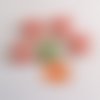 5 boutons en résine rouge rose et vert - poisson - 13x15mm - ab365
