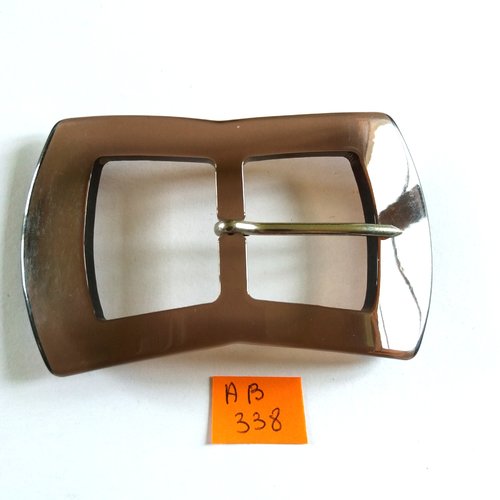 1 boucle de ceinture en résine marron opaque - 94x57mm - ab338