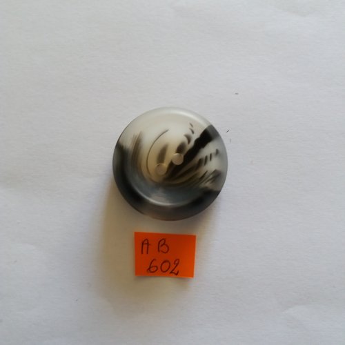 1 bouton en résine marron foncé opaque - 38mm - ab602