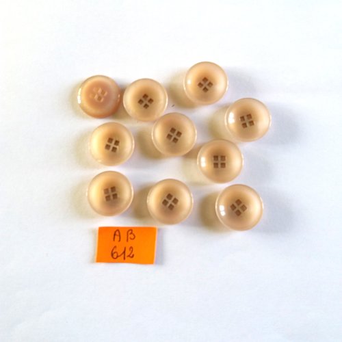 10 boutons en résine rose pale - 18mm - ab612
