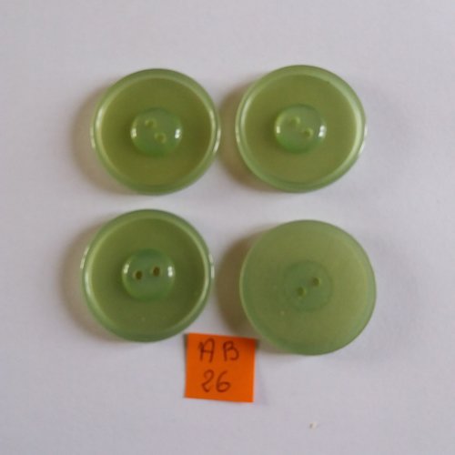 4 boutons en résine vert clair - 31mm - ab26