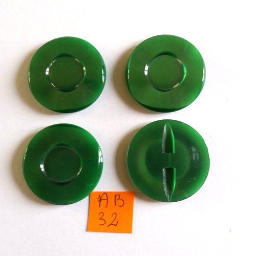 4 boutons en résine vert - 34mm - ab32