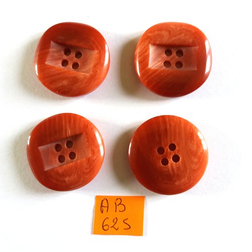 4 boutons en résine marron - 28mm - ab625