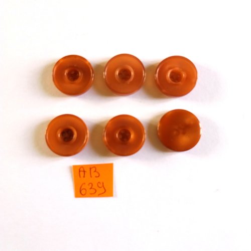 6 boutons en résine marron - 17mm - ab639