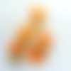 4 boutons en résine orange bicolore - 17mm - ab680