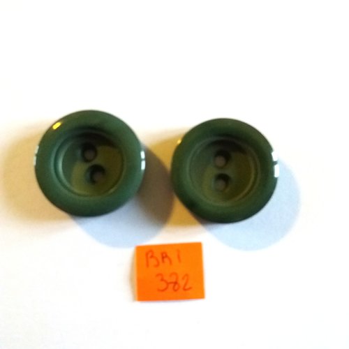 2 boutons en résine vert - 26mm - bri382