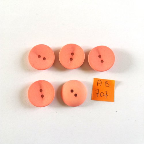 5 boutons en résine rose - 18mm - ab707