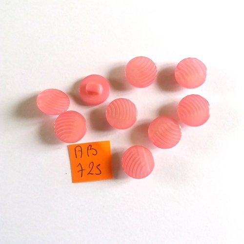 6 boutons en résine rose - 12mm - ab725