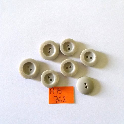 7 boutons en résine gris - 15mm et 18mm - ab762