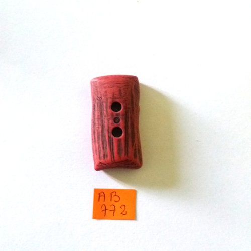 1 bouton en bois rouge - 23x44mm - ab772