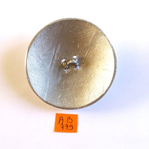 1 bouton en résine gris - 63mm - ab779