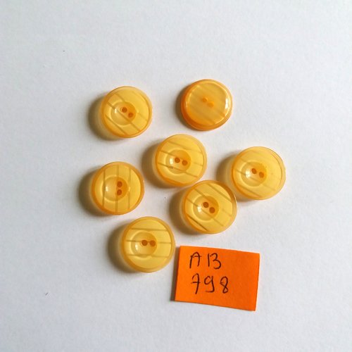 7 boutons en résine orange - 15mm - ab798