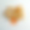 9 boutons en résine orange et blanc - 13mm - ab810