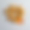 8 boutons en résine orange et blanc - 15mm - ab811