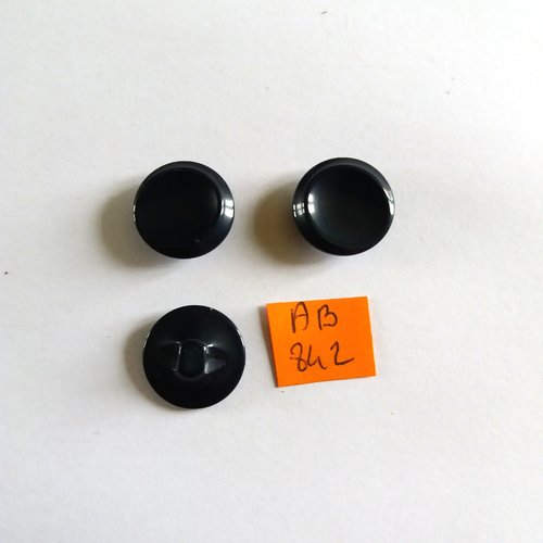 3 boutons en résine bleu - 18mm - ab842