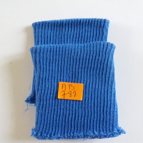 1 paire de bord cote - poignets ou bas de pantalon - bleu - ab788