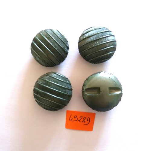 4 boutons en résine vert - vintage - 27mm - 4922d
