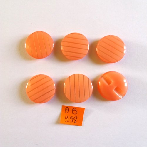 6 boutons en résine rose - 22mm - ab998