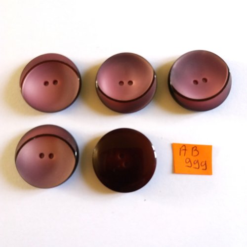 5 boutons en résine violet - 28mm - ab999