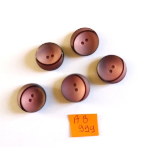 5 boutons en résine violet - 18mm - ab999