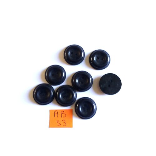 8 boutons en résine bleu nuit - 18mm - ab53