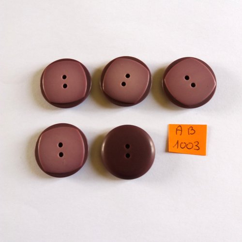 5 boutons en résine violet - 27mm - ab1003