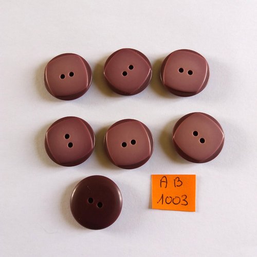 7 boutons en résine violet - 22mm - ab1003