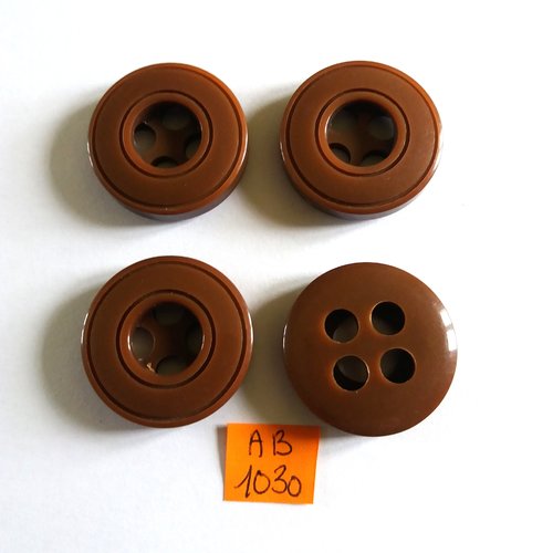 4 boutons en résine marron - 30mm - ab1030