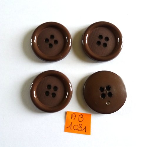 7 boutons en résine marron - 28mm - ab1031