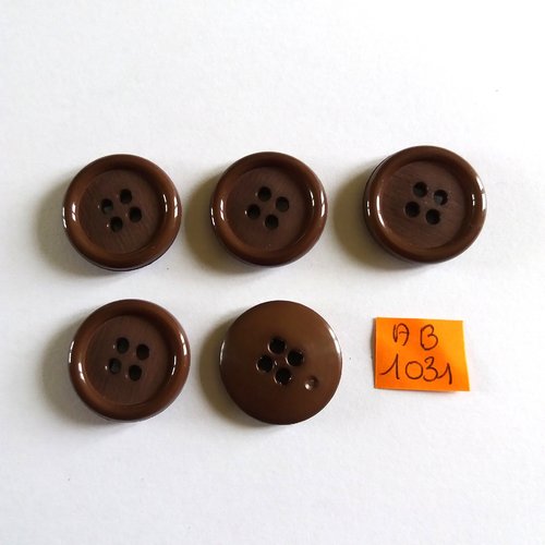 6 boutons en résine marron - 23mm - ab1031