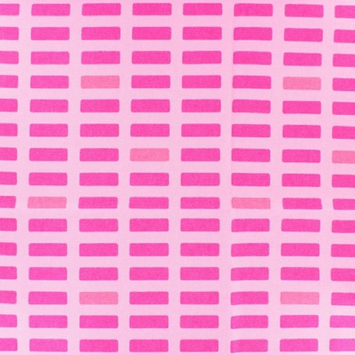 Coupon tissu japonais - toile kiyohara bloc rose - coton - 50x55cm