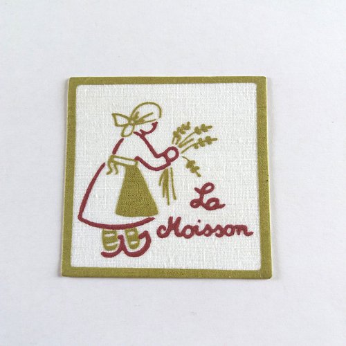 Thermocollant - la moisson - vert et blanc - 58x58mm - écusson à coudre - e38