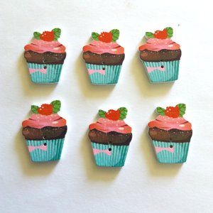 10 Boutons gâteaux cake cupcakes en bois Boutons bois 10 Boutons gâteaux cake cupcakes en bois Boutons bois