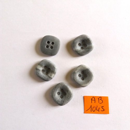 5 boutons en résine bleu - 16x16mm - ab1045