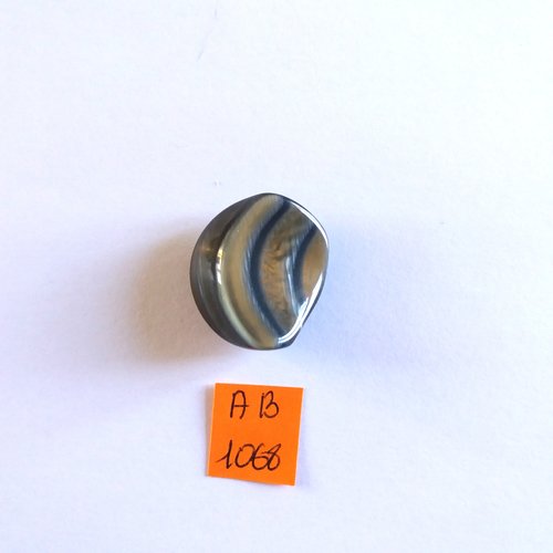 1 bouton en résine gris - 25x28mm - ab1068