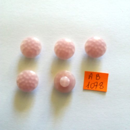 5 boutons en résine rose - 15mm - ab1078