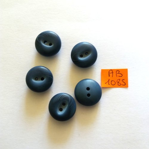 5 boutons en résine bleu - 17mm - ab1085