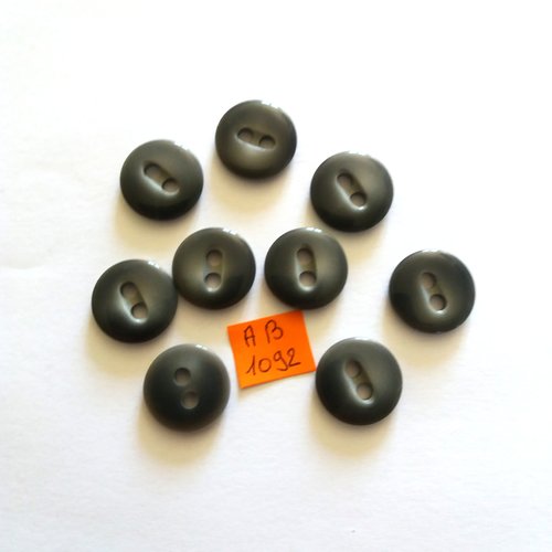 9 boutons en résine gris - 18mm - ab1092
