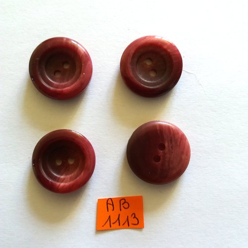4 boutons en résine violine - 23mm - ab1113