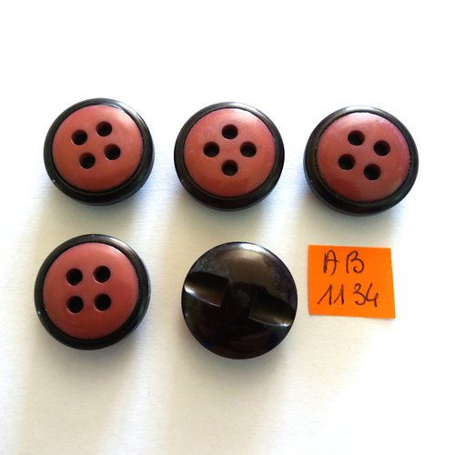 4 boutons en résine violet et gris - 22mm - ab1134