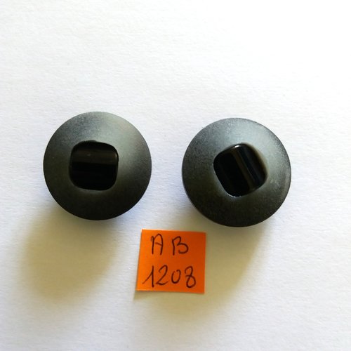 2 boutons en résine gris - 25mm - ab1208