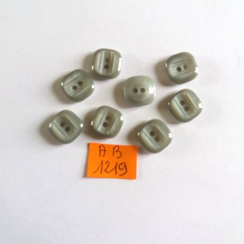 8 boutons en résine gris -12x12mm - ab1219