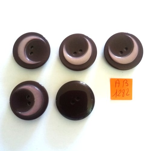 5 boutons en résine violet - 27mm - ab1282