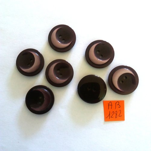 7 boutons en résine violet - 22mm - ab1282