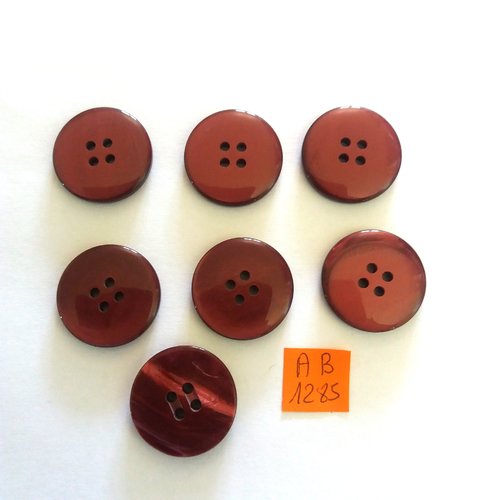 7 boutons en résine violine - 23mm - ab1285