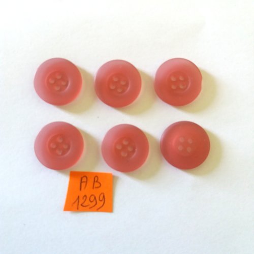 7 boutons en résine rose opaque - 17mm - ab1299