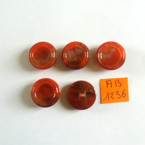 5 boutons en résine rouge/bordeaux - 17mm - ab1236